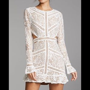 For love and lemons white long sleeve lace dress